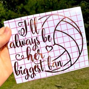 Rose gold volleyball decal